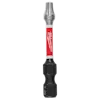 The image shows a SHOCKWAVE™ 2" Impact Duty TORX® T20 Power Bit with a hexagonal base. The bit has a red middle section featuring the Milwaukee logo and a silver TORX® T20 tip.