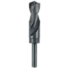 1-1/16" S&D black oxide drill bit featuring a spiral design for increased cutting efficiency and a sturdy hex shank.