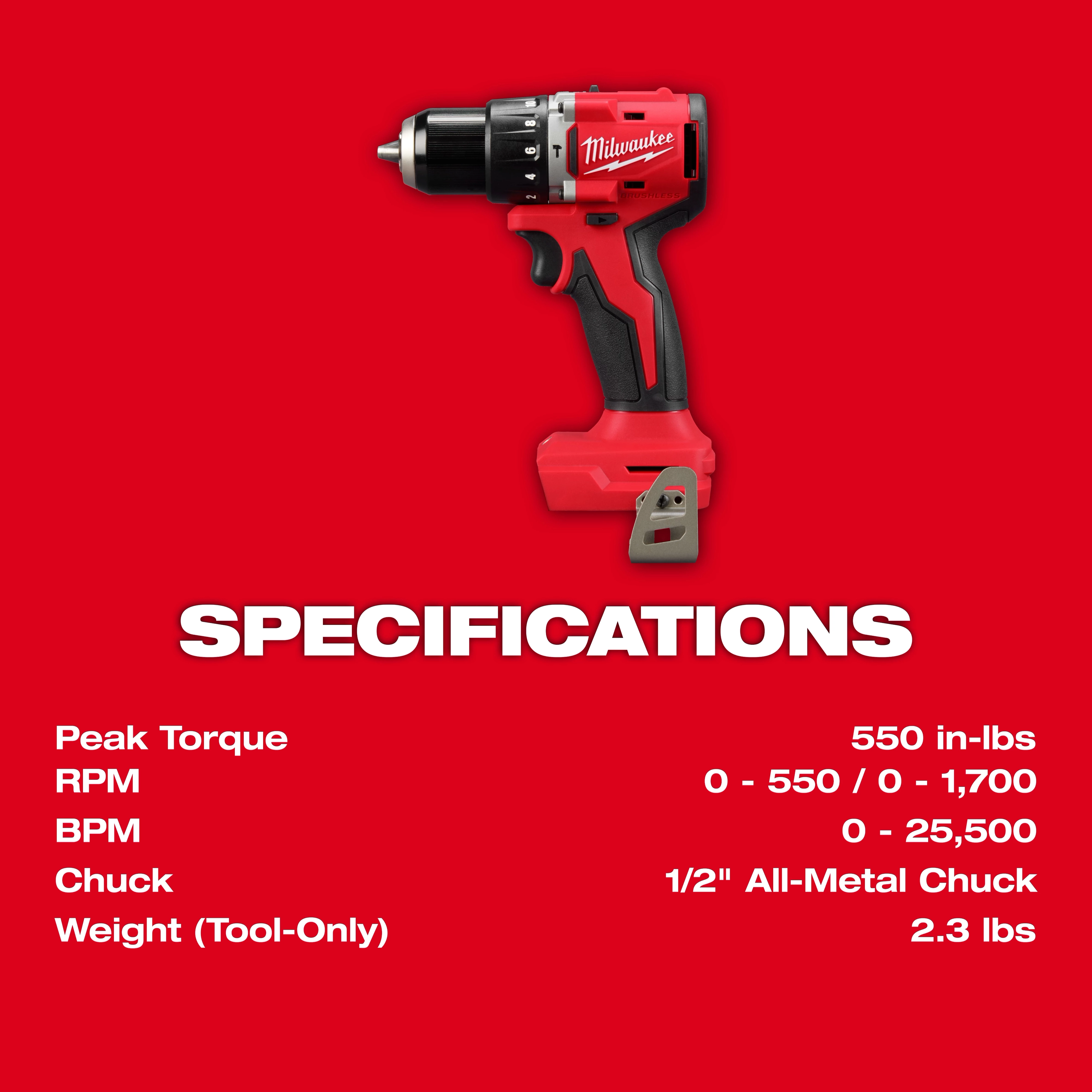 M18™ Compact Brushless 1/2" Hammer Drill/Driver