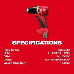 M18™ Compact Brushless 1/2" Hammer Drill/Driver