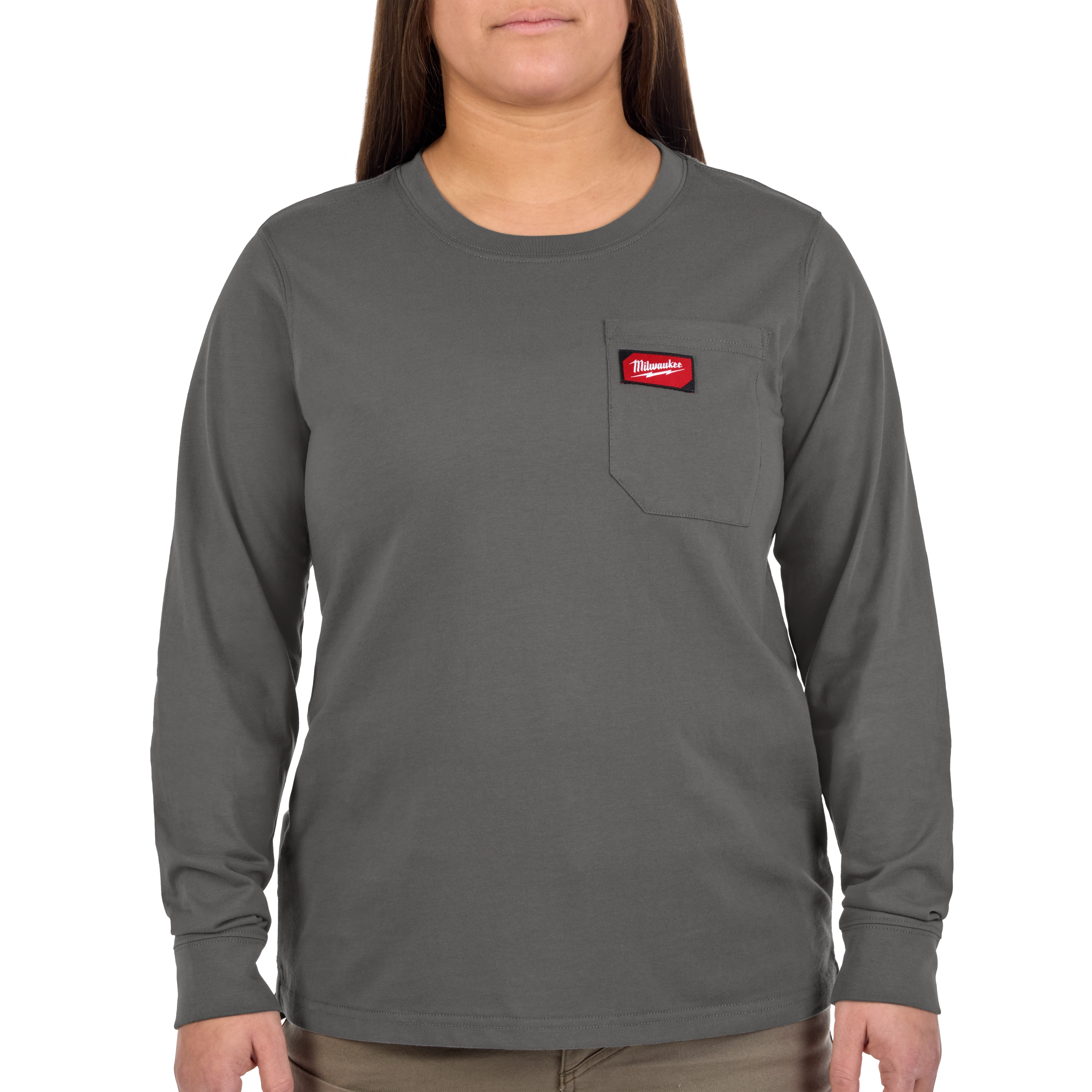 Women's GRIDIRON™ Pocket T-Shirt - Long Sleeve Gray M