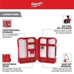 MILWAUKEE® Customizable Large Case for Impact Driver Accessories