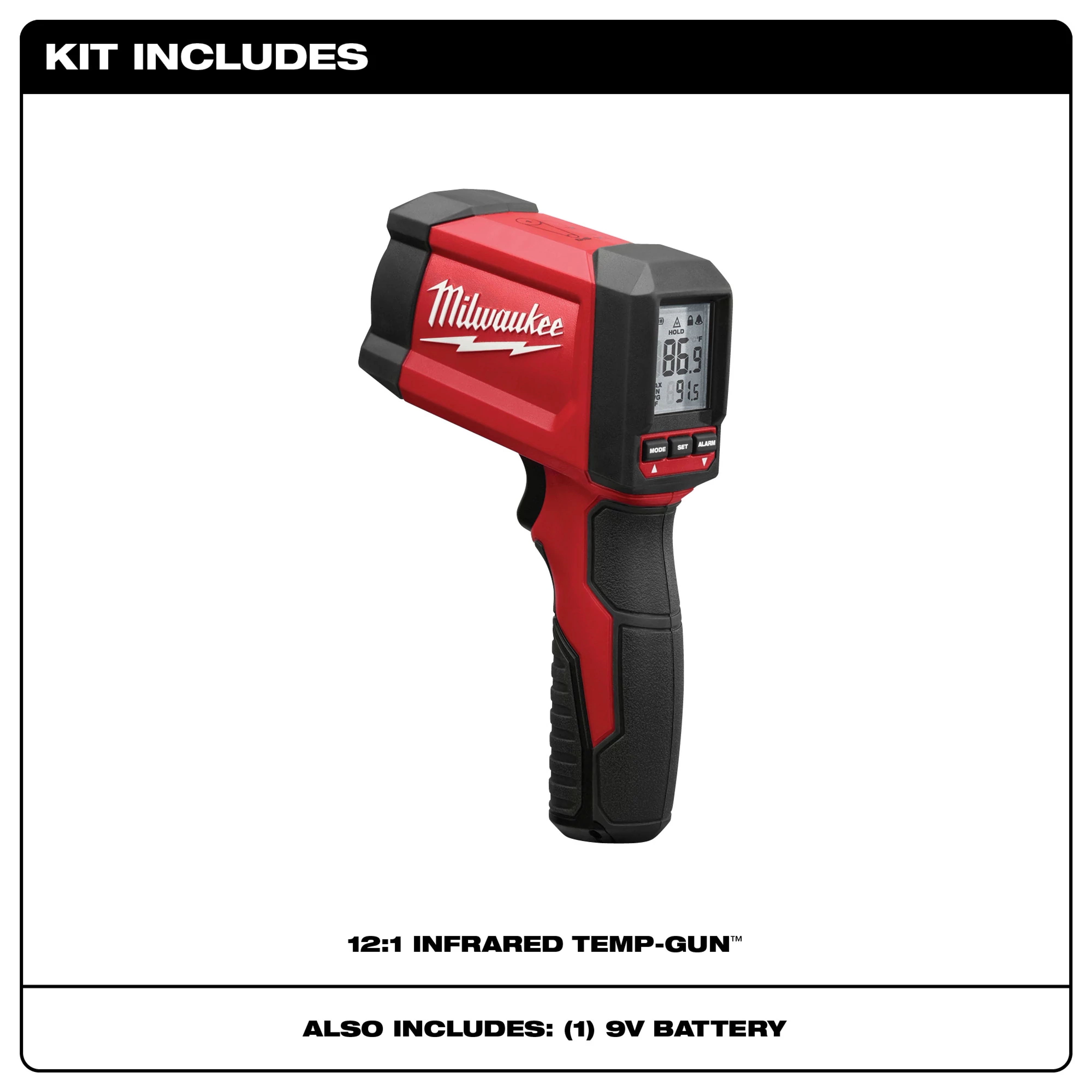 12:1 INFRARED TEMP-GUN Kit Includes