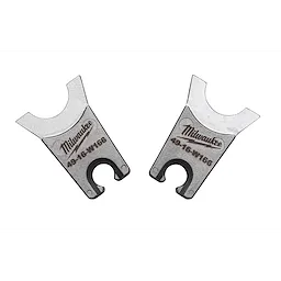 Two metallic wrench heads labeled “Milwaukee” and “49-16-W166.” The product name is W Style: W-166 Die. The heads have a silver finish, curved open-end and circular grip section at the bottom.