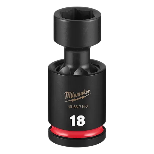 SHOCKWAVE Impact Duty 1/2" Drive 18MM Standard Swivel Socket standing upright on a plain background.