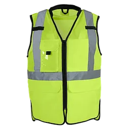 (12) Class 2 Women’s Yellow High Visibility Standard Safety Vest​ - S/M with reflective stripes and front zipper.