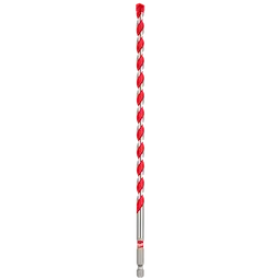5/16" x 8" x 10" SHOCKWAVE Impact Duty Carbide Hammer Drill Bit. The bit has a red spiral design and a silver base with a grip.