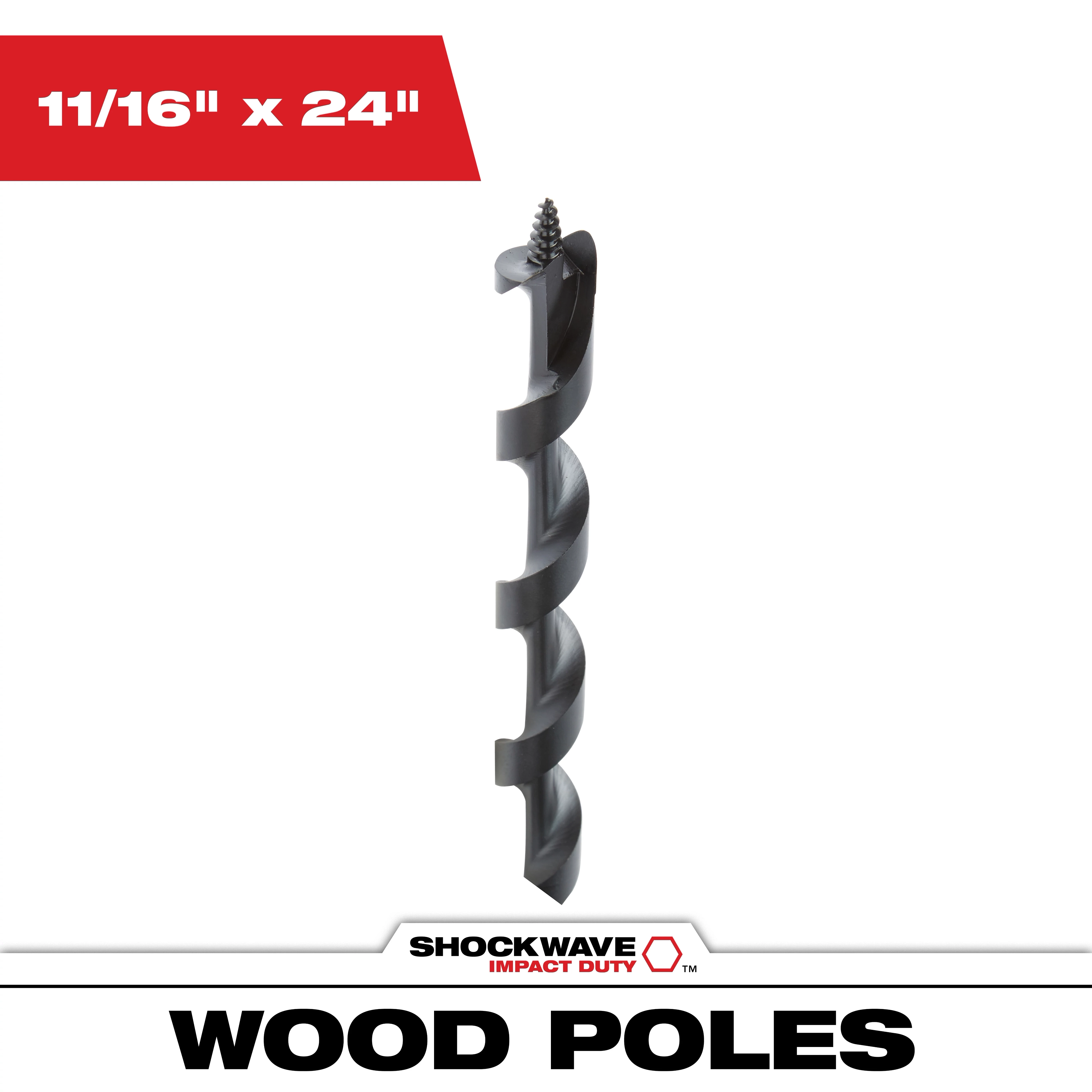 11/16 in. x 24 in. Shockwave Lineman's Impact Auger Bit