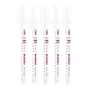 Pack of five 3" 20TPI T-Shank Wood Bi-Metal Jig Saw Blades aligned vertically, each with white and red markings.