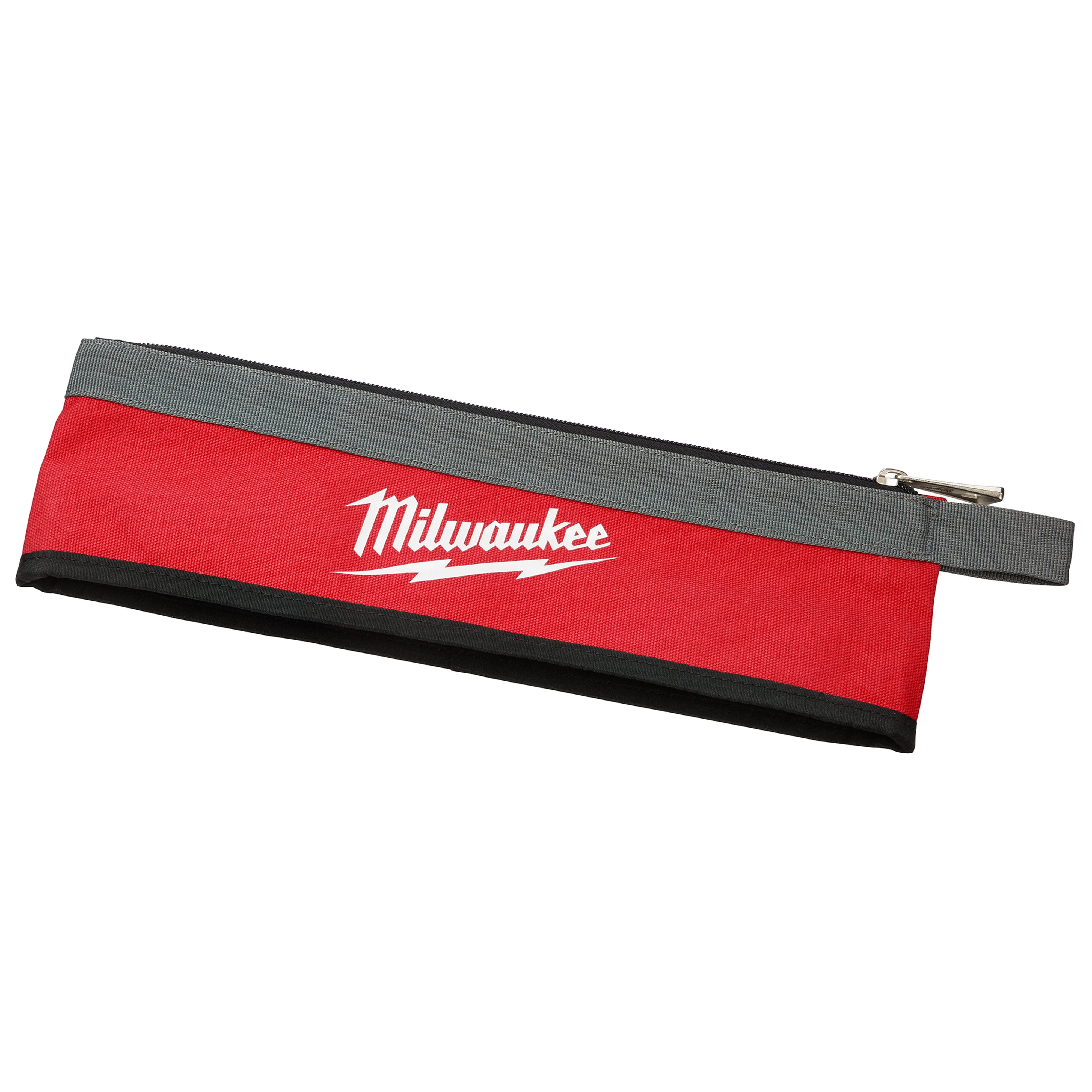 3PC Multi-Size Zipper Pouches feature a red and gray design with a black base. The pouches have a zipper closure and display the Milwaukee logo in white.