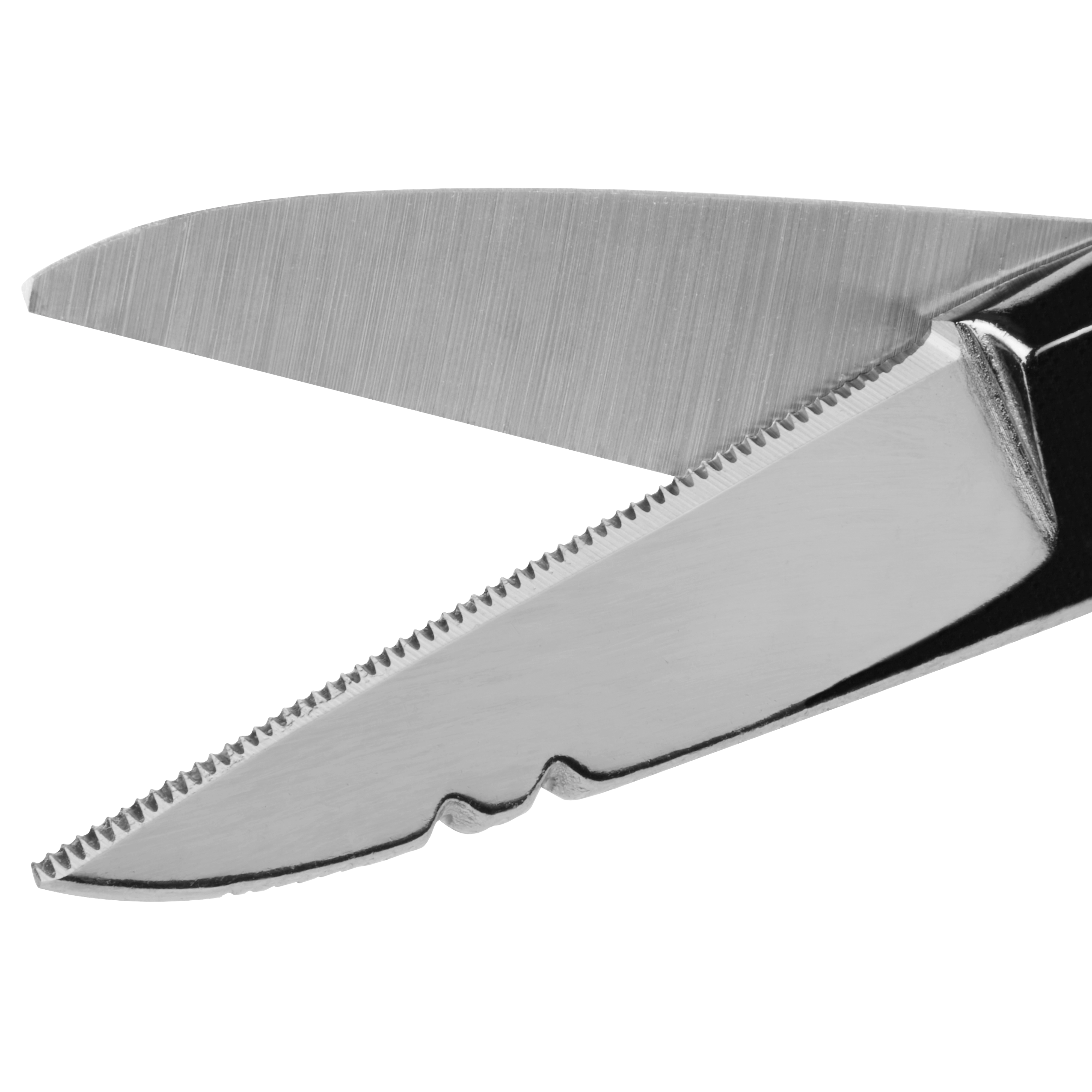 Electrician Scissors with sharp, serrated stainless steel blades designed for cutting cables and wires.