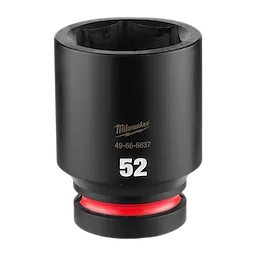 SHOCKWAVE Impact Duty 1" Drive 52MM Deep Impact Socket, with black finish, engraved "52" and red ring near the base.