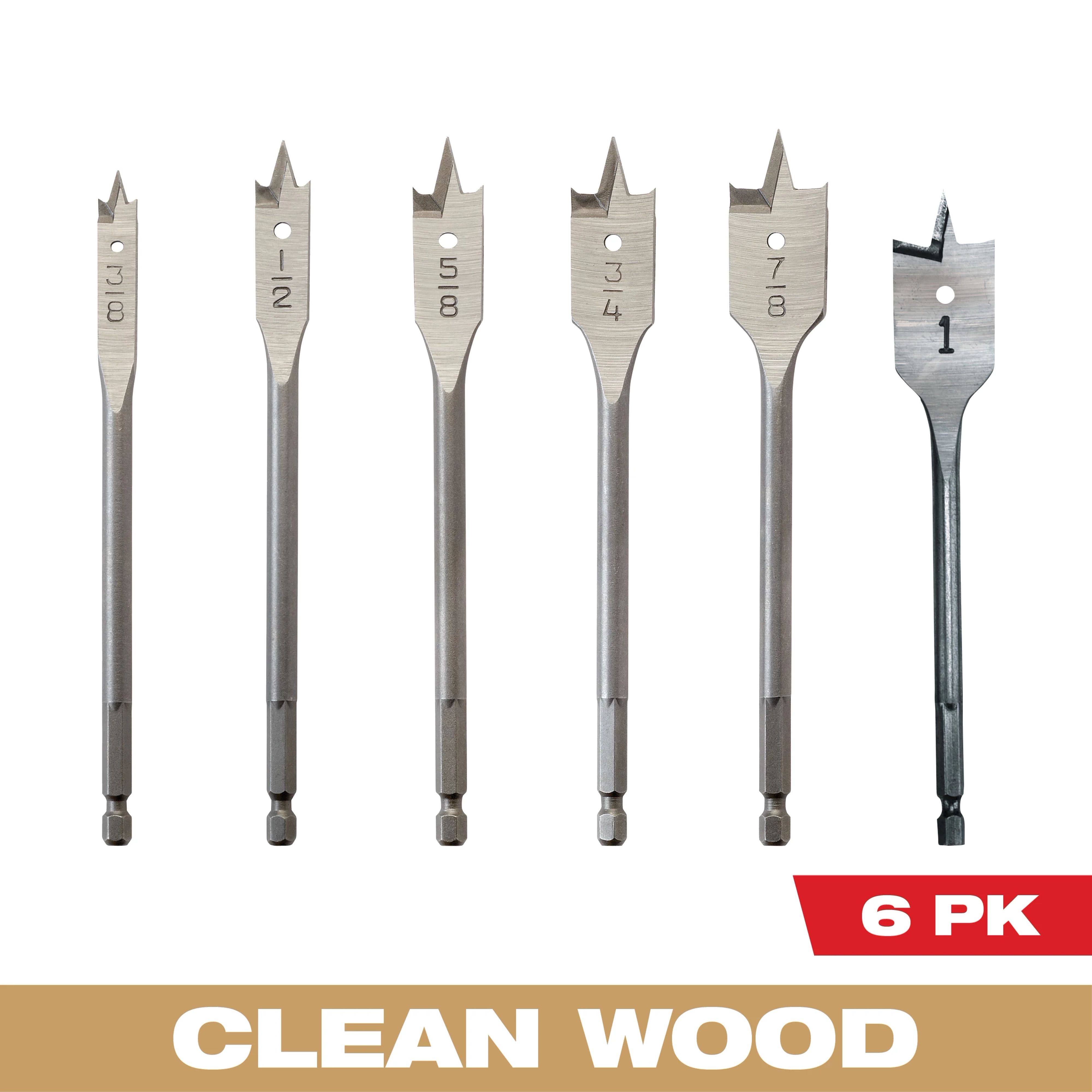 6PC FLAT BORING BIT KIT