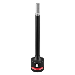 SHOCKWAVE Impact Duty 3/8" Drive 4" Hex 5mm Bit Socket standing upright with a 5 marking near the base.