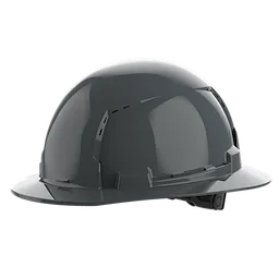 BOLT Gray Full Brim Vented Hard Hat w/6pt Ratcheting Suspension (USA) - Type 1, Class C on a plain background