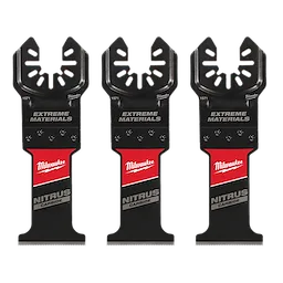 Three 1-3/8" NITRUS Carbide Extreme Materials Universal Fit Oscillating Multi-Tool Blades.