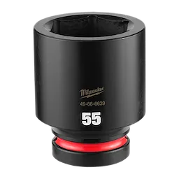 SHOCKWAVE Impact Duty 1" Drive 55MM Deep Impact Socket, black with "55" printed in white and a red ring near the base.