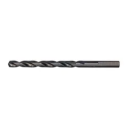 17/64" THUNDERBOLT BLACK OXIDE DRILL BIT, featuring a twisted design for drilling efficiency and a smooth, dark gray finish.
