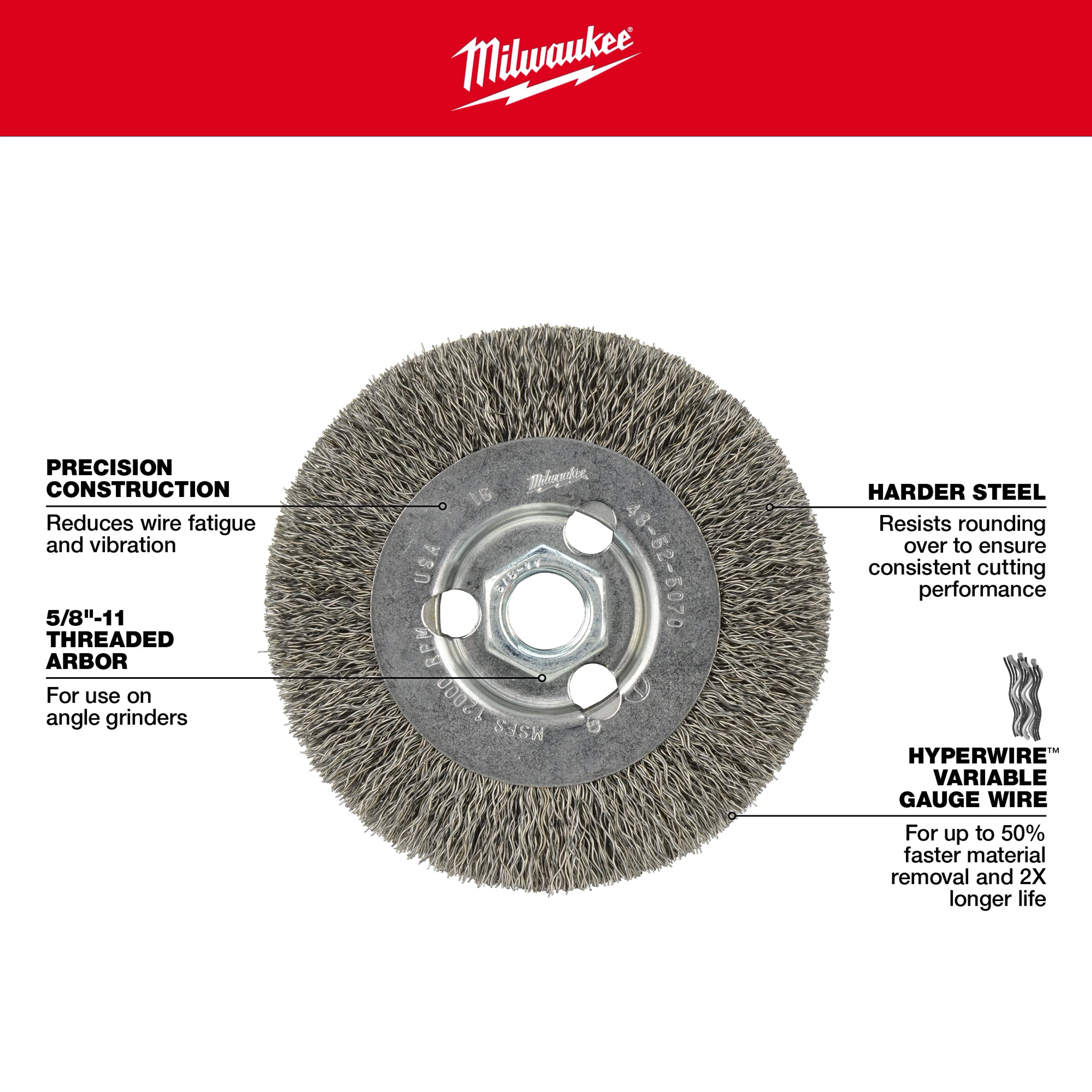 4" Radial Crimped Wheel - Carbon Steel features precision construction, harder steel, and Hyperwire gauge wire for durability.