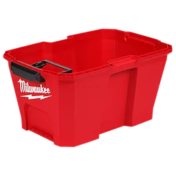 The M18 FUEL™ NEXUS™ 6 Gallon Wet/Dry Vacuum Tank is a red, rectangular container with a black handle on one side and the Milwaukee logo on the other. It features reinforced walls and a durable design suitable for heavy-duty cleaning and debris collection.