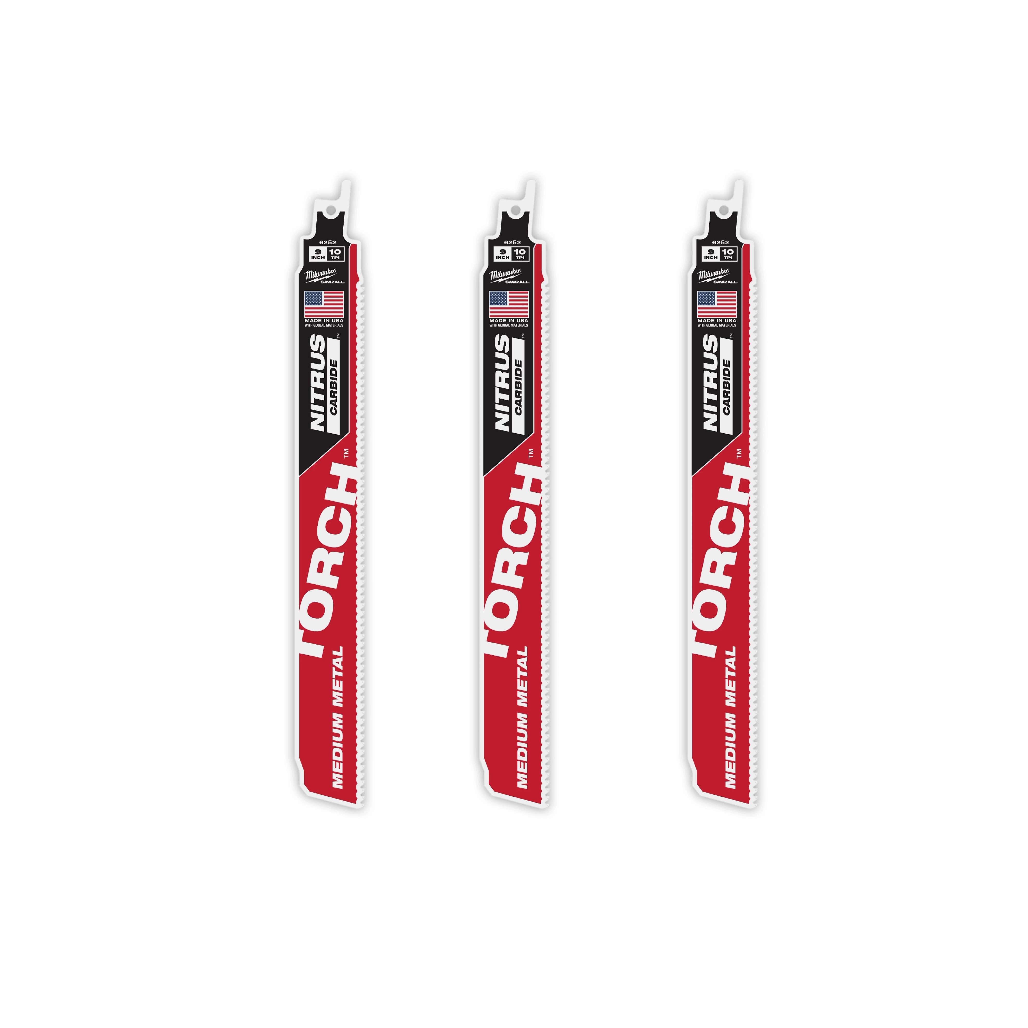 (3PK) 9" 10TPI The TORCH™ with NITRUS CARBIDE™ Teeth for Medium Metal