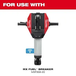 The MX FUEL Breaker MXF368-20 is a powerful electric tool with a red and black body, designed for heavy-duty breaking tasks.