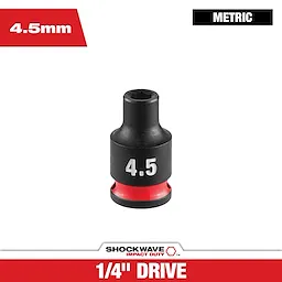 SHOCKWAVE Impact Duty 1/4" Drive 4.5MM Standard 6 Point Socket centered on a white background.