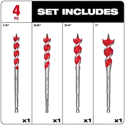 SPEED FEED™ Wood Bit 6-1/2" Set - 4 PC