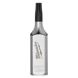 The image displays a 1/4" Drive T20 Tamper-Proof TORX Bit Socket with a silver finish and branded engravings. It features a tamper-proof T20 bit on top and the brand's logo and T20 marking on the body.