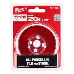 Milwaukee 2-3/4" Diamond Max Hole Saw in packaging. Features 20x longer life for cutting porcelain, tile, and stone.