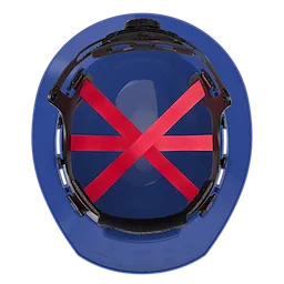 Top view of BOLT Blue Full Brim Vented Hard Hat w/6pt Ratcheting Suspension (USA) - Type 1, Class C