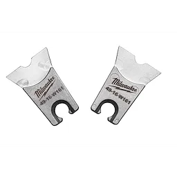Two silver W%20Style%3A%20W-161%20Die cutting tools with a Milwaukee logo engraved on each one.
