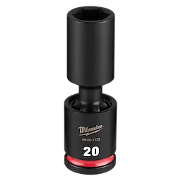SHOCKWAVE Impact Duty 1/2" Drive 20MM Deep Swivel Socket standing upright on a plain background.