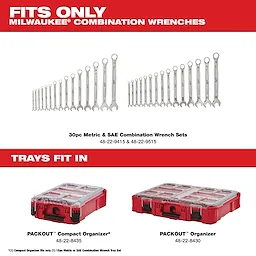 30pc Metric & SAE Combination Wrench Trays