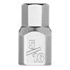 The image is of a 1/4" Drive 5/16" Low-Profile Hex Bit Socket in a metallic finish. The size, 5/16, is visibly engraved on the side of the socket. The hex bit socket has a sleek, compact design.