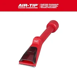 AIR-TIP Debris Scraper vacuum accessory in red, designed for efficient debris cleanup, featuring a contoured handle and scraper edge.