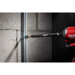 7pc. SHOCKWAVE Impact Duty Carbide Hammer Drill Bit Concrete Screw Install Kit used to drill into a concrete wall.