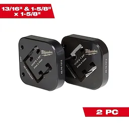 Milwaukee 13/16" & 1-5/8" x 1-5/8" Combination Strut Shearing Dies, includes two pieces, designed for cutting struts.