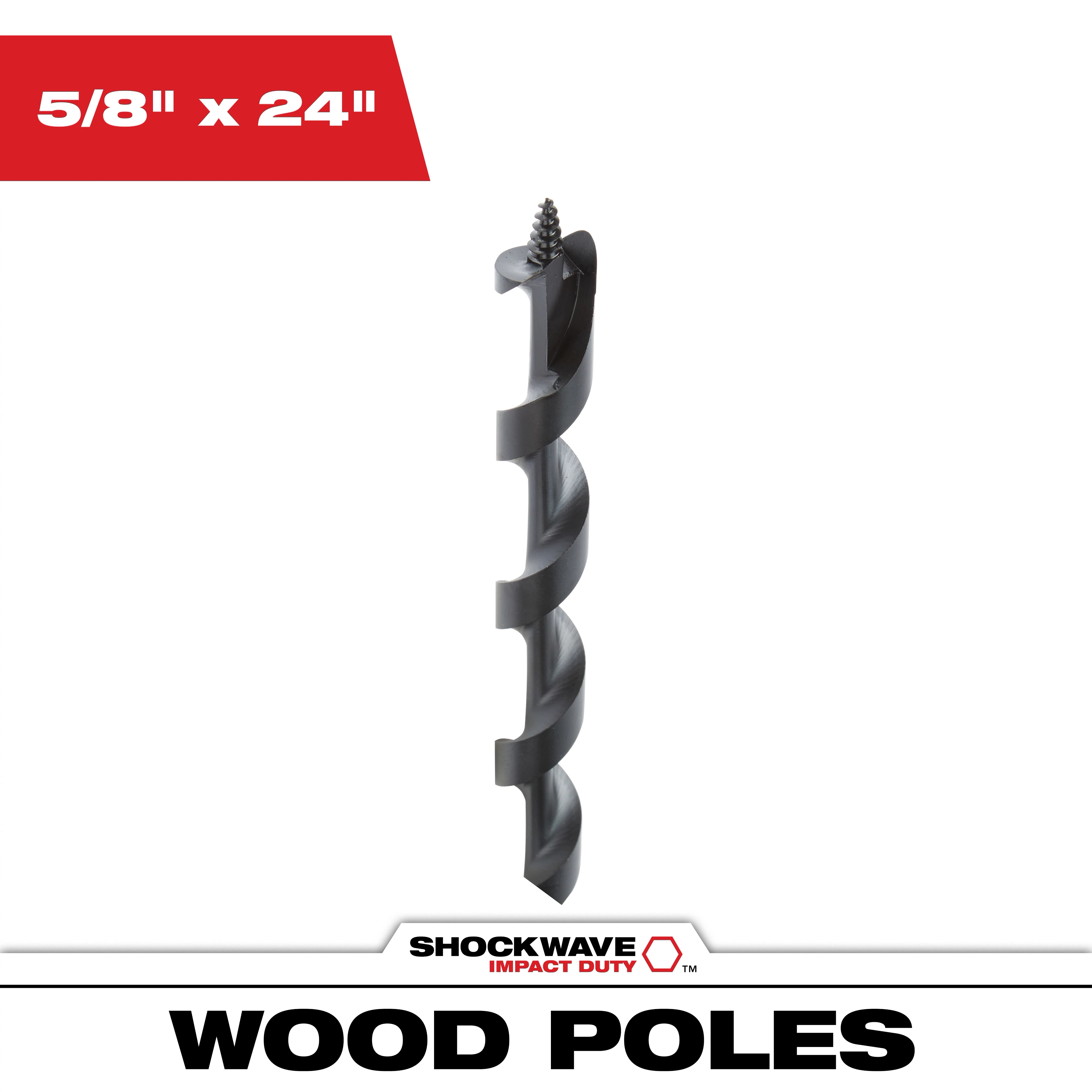 5/8 in. x 24 in. Shockwave Lineman's Impact Auger Bit