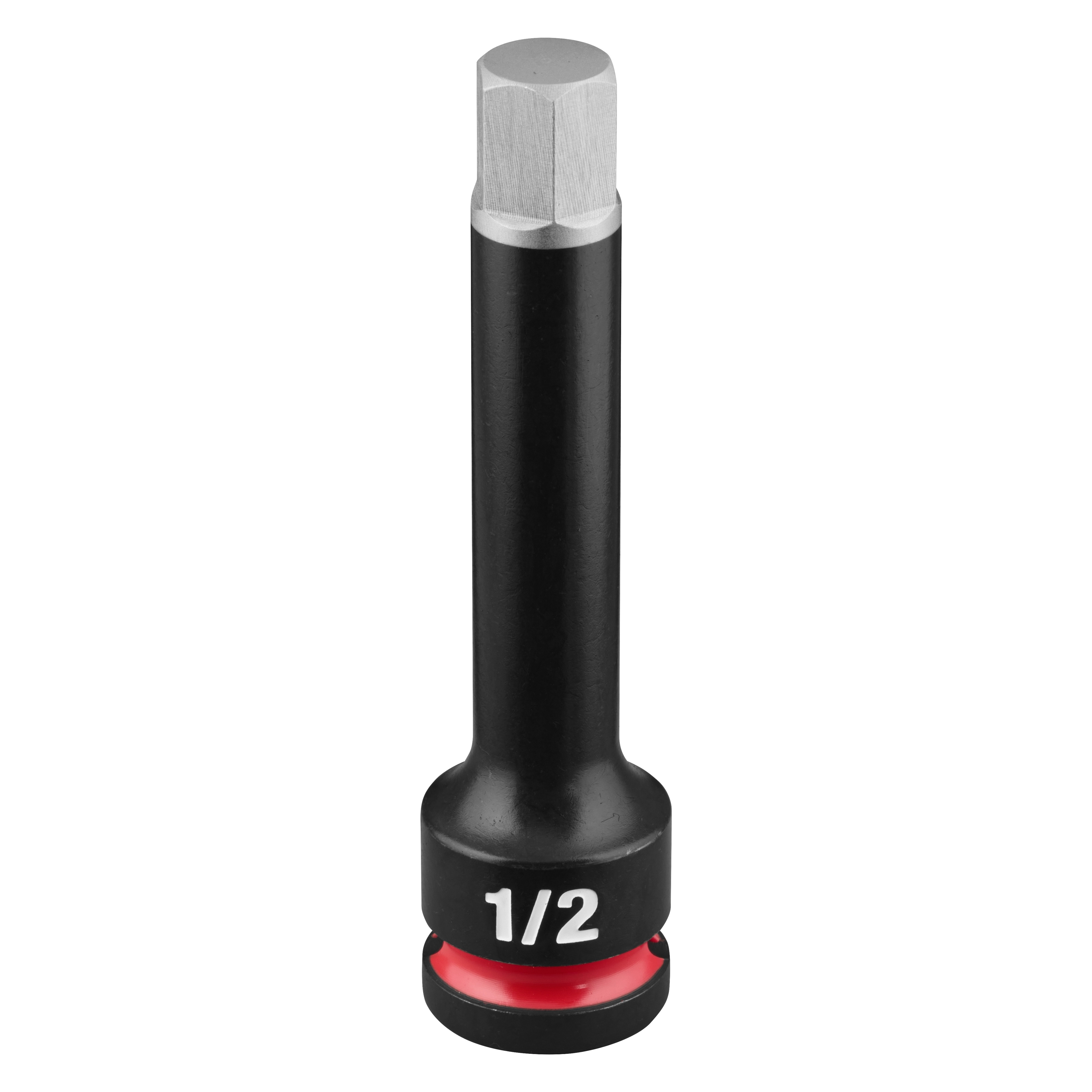 SHOCKWAVE Impact Duty 1/2" Drive 4" Hex 1/2 Bit Socket standing upright on a plain background.