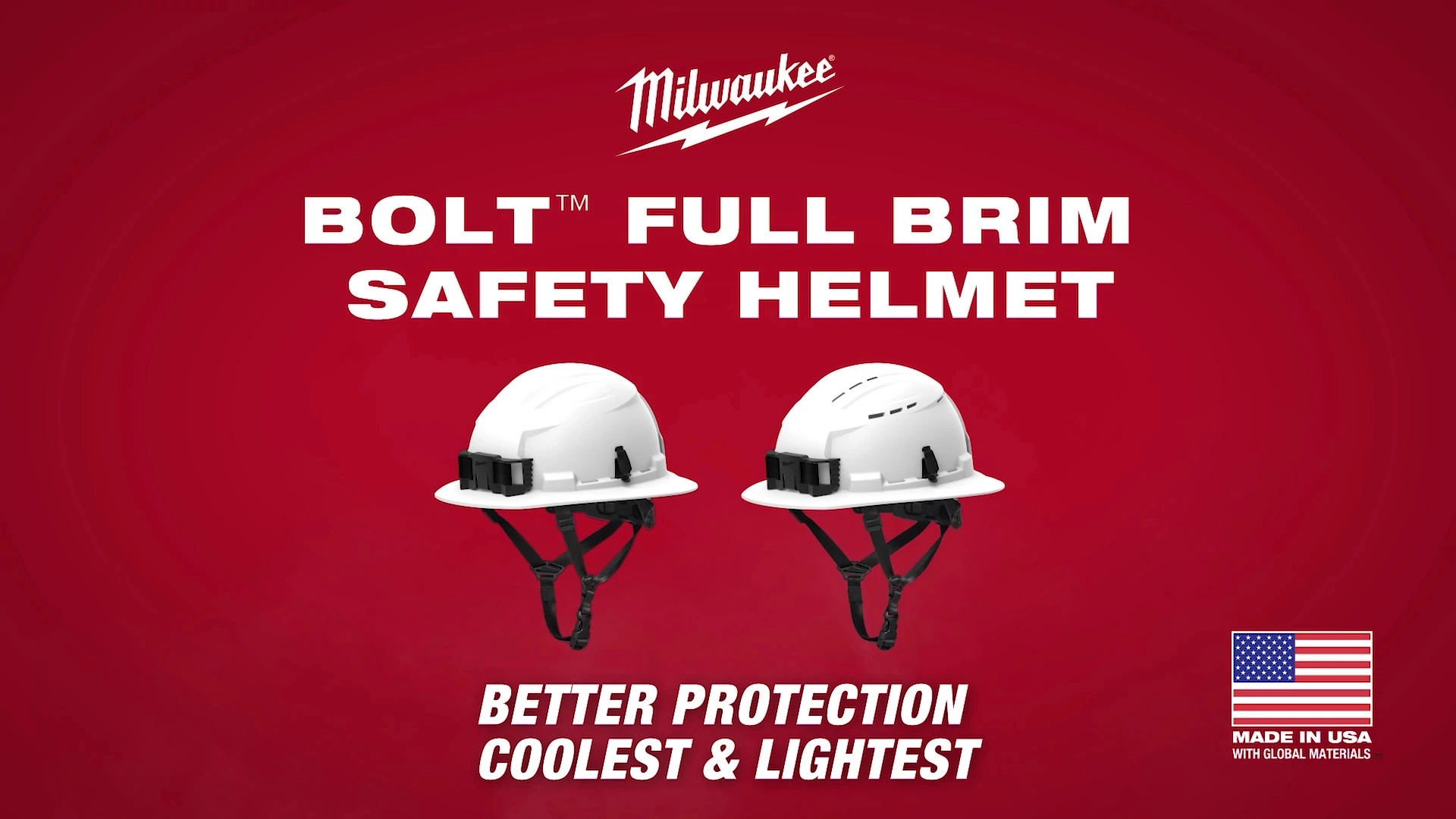 Milwaukee® BOLT™ Full Brim Safety Helmet - Type 2