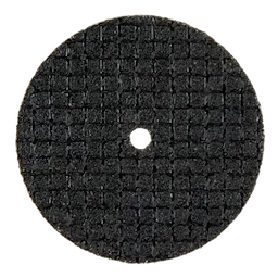 1-1/2" Reinforced Cut-Off Wheel Block Shot featuring a circular, grid-textured cutting disc with a central hole for mounting.