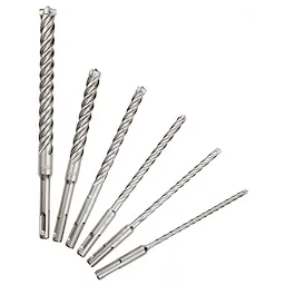 6pc. SDS Plus MX4 4-Cutter Solid Carbide bit set