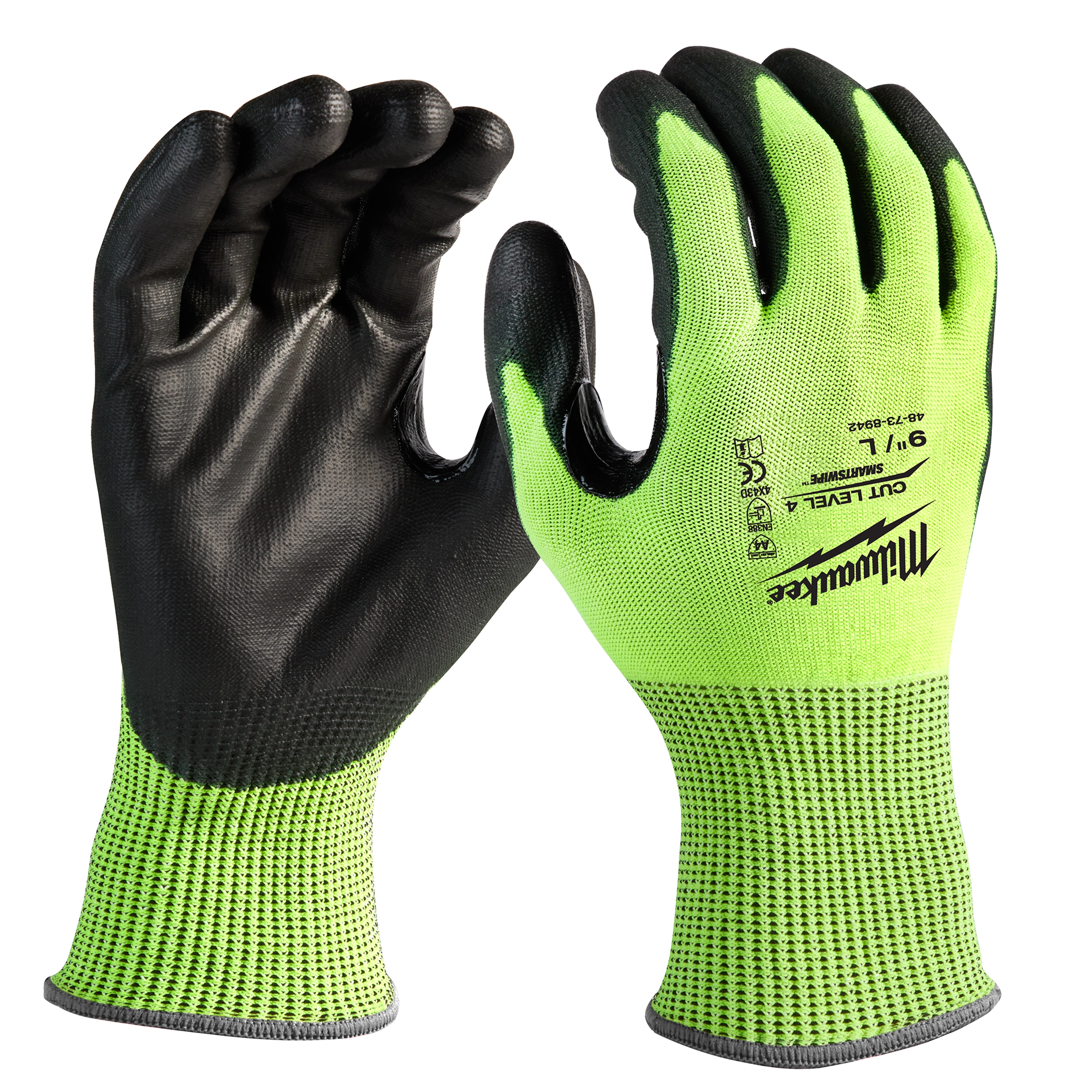 Hi-Vis Cut Level 4 Polyurethane Dipped Gloves | Milwaukee Tool