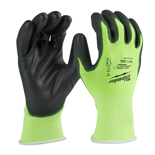48-73-8914 - High Visibility Cut Level 1 Polyurethane Dipped Glove - XXL