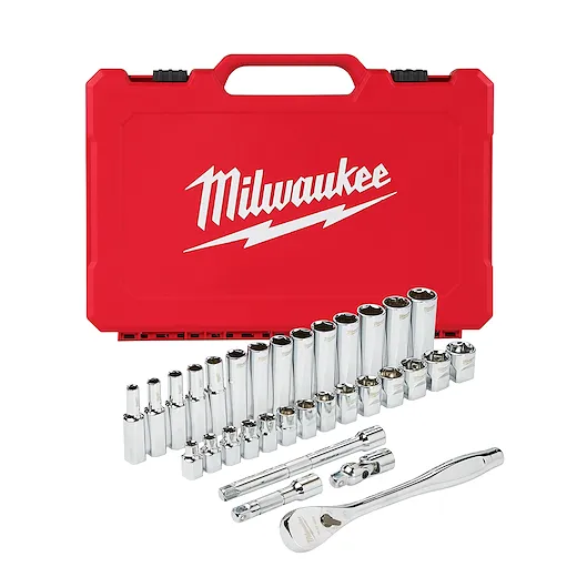 3/8" Drive 32pc Ratchet & Socket Set - Metric