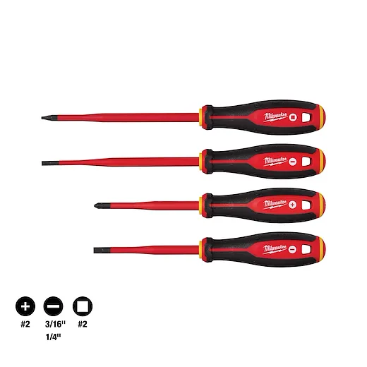 4pc 1000V Insulated Slim Tip Screwdriver Set