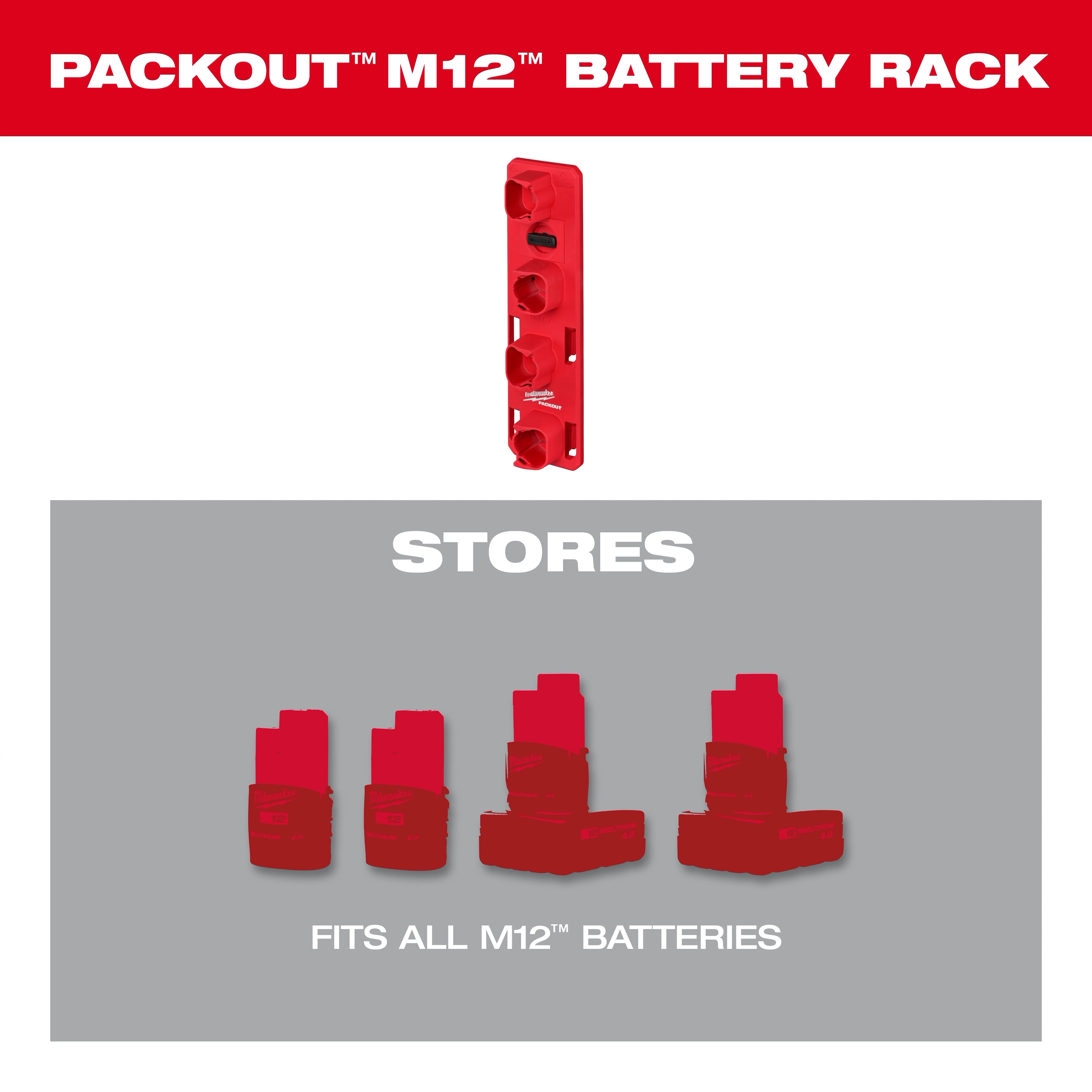 PACKOUT™ M12™ Battery Rack