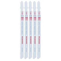 5-1/4" 14TPI Metal Cutting T Shank Jig Saw Blade 5PK features five silver blades with red text and three red stripes.