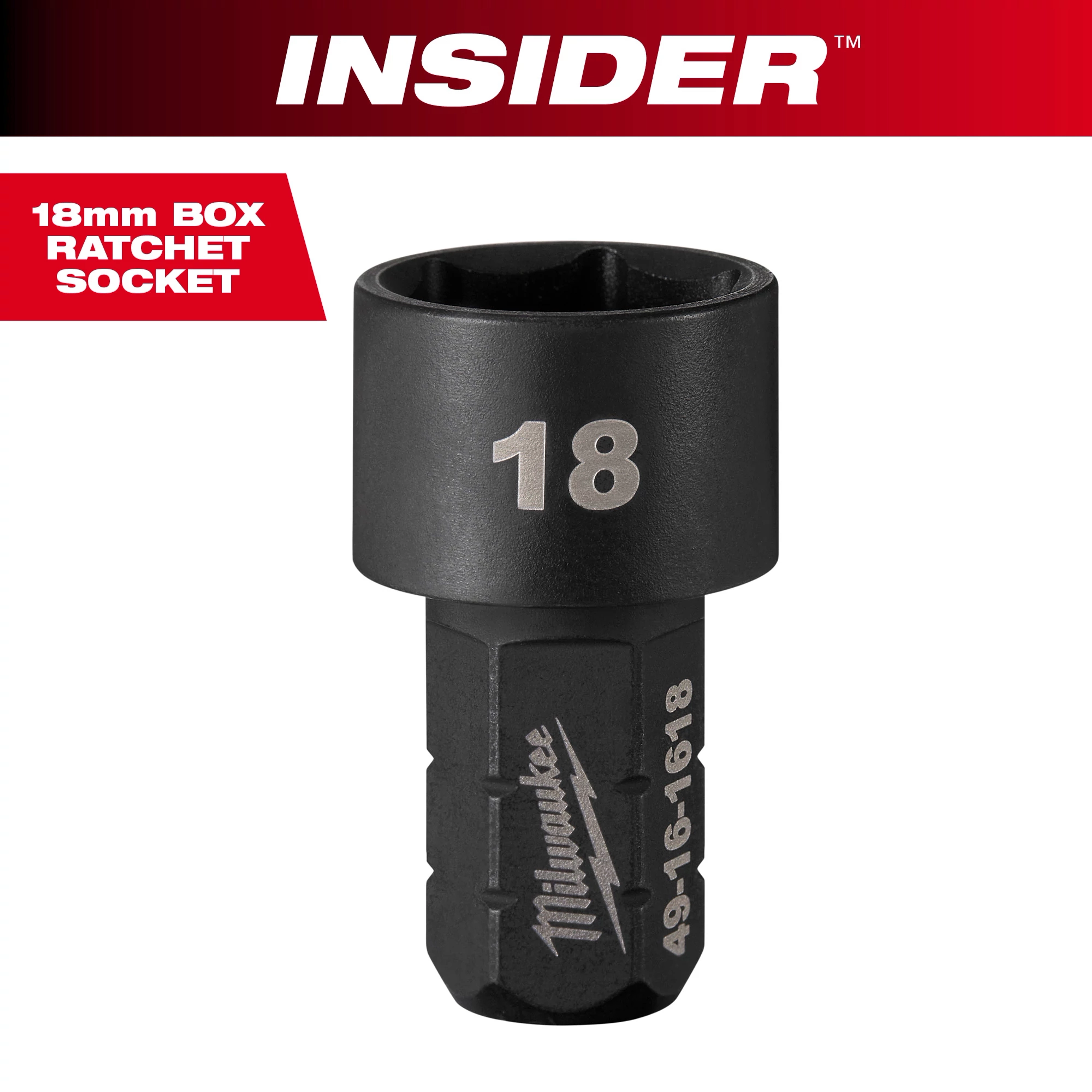 INSIDER™ Box Ratchet Socket 6 Point 18mm